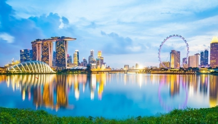 skyline of singapore marina bay