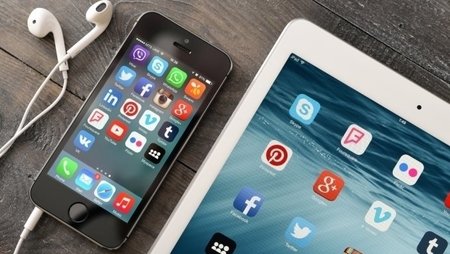 social media apps on smartphone and tablet