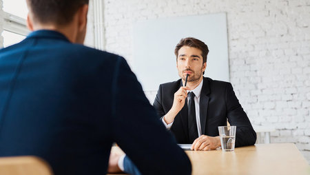 Man interviewing for job