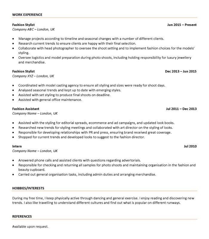 Mid-Career CV sample 2