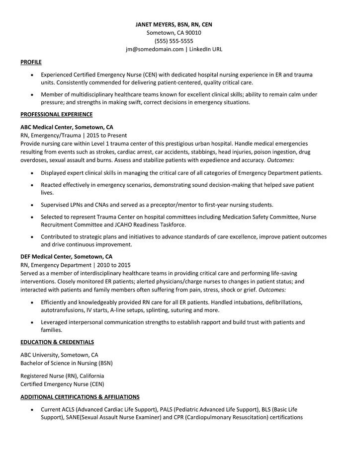 Curriculum Vitae Format Pdf For Nurses - 5 Nursing Curriculum Vitae