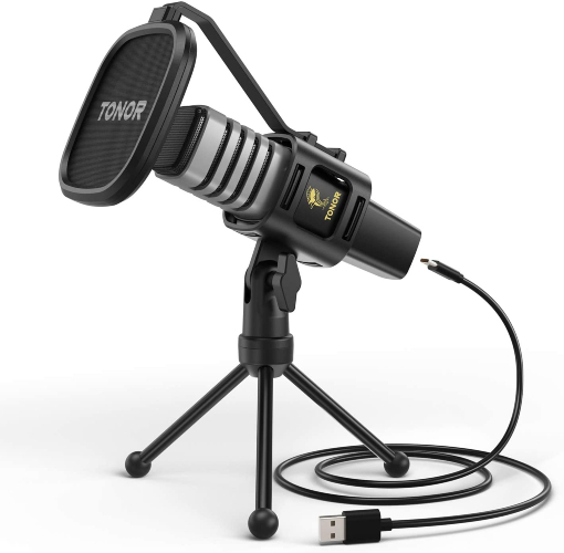 TONOR Condenser Computer PC Microphone with Tripod Stand