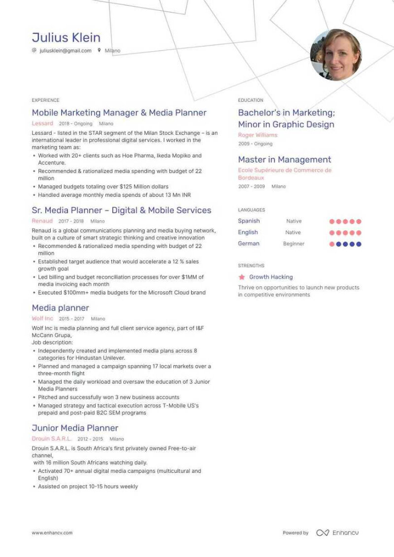 Media Planner Resume