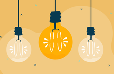 Lightbulbs showing thinking outside the box concept