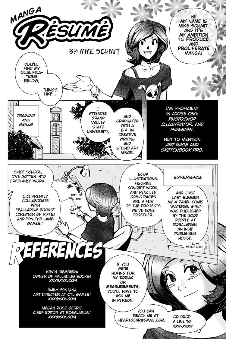Manga creative résumé