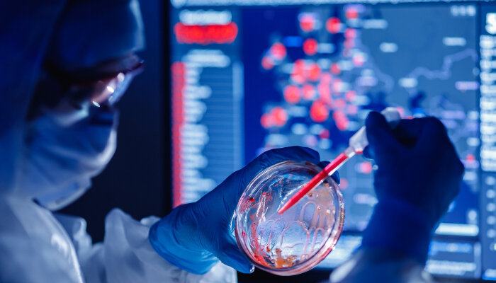 A bioengineer working in a laboratory