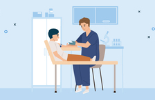 How to become a nurse: A male nurse with a patient