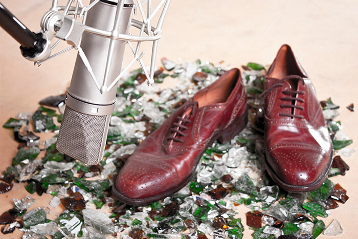 Foley engineer career capturing sounds of shoes on glass for a movie