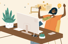 Person celebrating after using the best salary websites to negotiate a pay rise