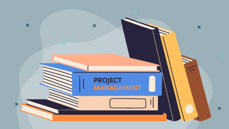 Best project management books stacked