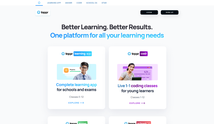 Toppr tutoring platform