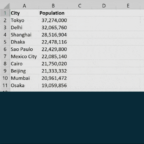 GIF showing how to use the MATCH function in Excel