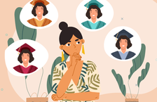 A woman student wondering how to transfer universities