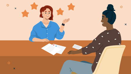 A candidate using the STAR method to answer interview questions
