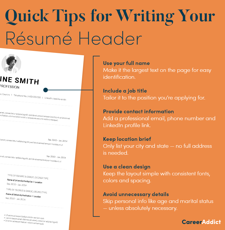 Resume Header Tips