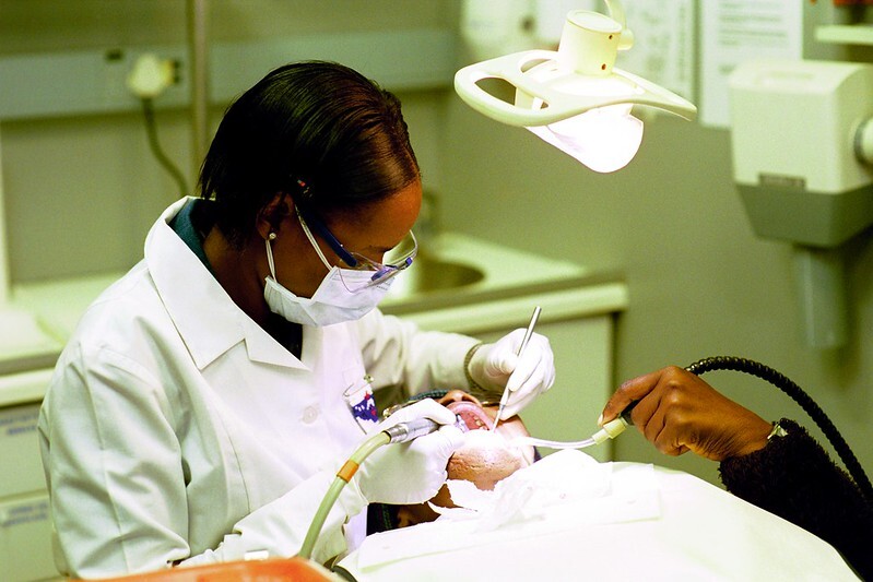Dentist doing treatment