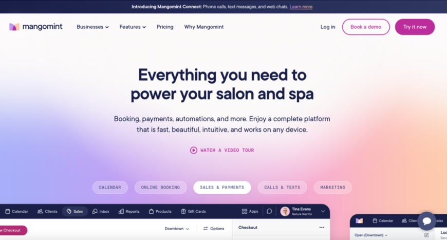 Mangomint homepage