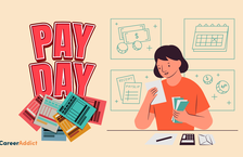 woman checking payslip