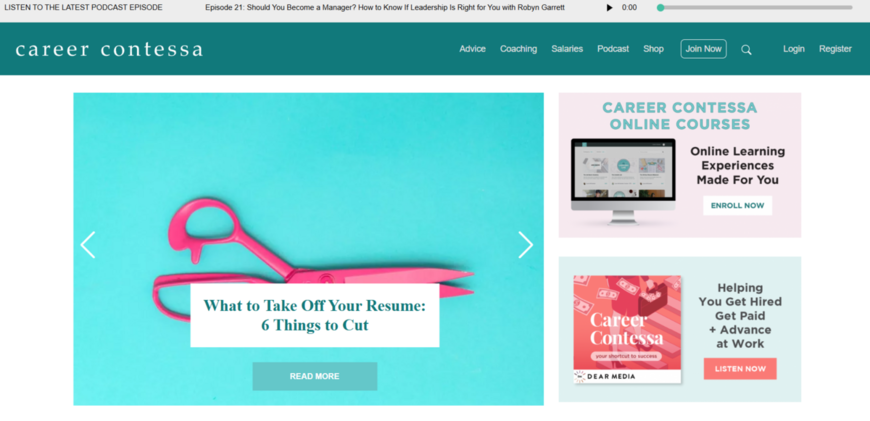 career contessa homepage